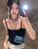 ☑️CHANEL香奈儿双c黑皮绳颈链项链