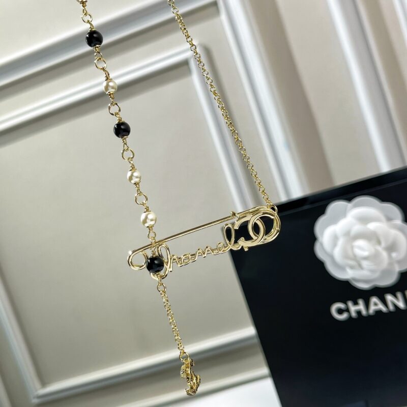 ☑️CHANEL香奈儿双c流苏珍珠别针🧷项链 - Image 6