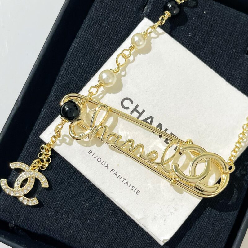 ☑️CHANEL香奈儿双c流苏珍珠别针🧷项链 - Image 9