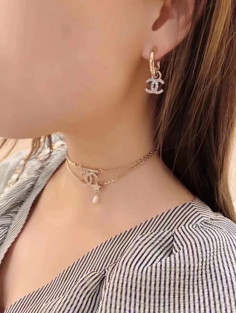 ☑️CHANEL香奈儿满钻双c耳钉耳环 - Image 10