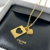 Celine赛琳方牌镂空桃心项链
