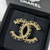 ☑️CHANEL香奈儿双c黑皮绳胸针