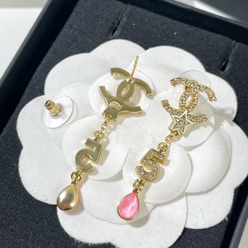 ☑️CHANEL香奈儿双c粉钻水滴耳钉耳环 - Image 10