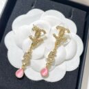 ☑️CHANEL香奈儿双c粉钻水滴耳钉耳环