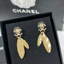 ☑️CHANEL香奈儿双c金色树叶子耳钉耳环