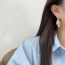 ☑️CHANEL香奈儿双c金色树叶子耳钉耳环