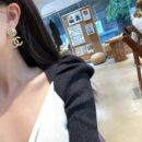☑️CHANEL香奈儿 金色 双c 耳钉耳环