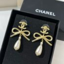 ☑️CHANEL香奈儿 双c 蝴蝶结 珍珠 耳钉耳环