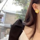 ☑️CHANEL香奈双c黄色绿色亚克力耳钉耳环