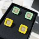 ☑️CHANEL香奈双c黄色绿色亚克力耳钉耳环
