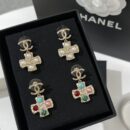 ☑️CHANEL香奈儿双c十字珍珠耳钉耳环