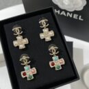 ☑️CHANEL香奈儿双c十字珍珠耳钉耳环