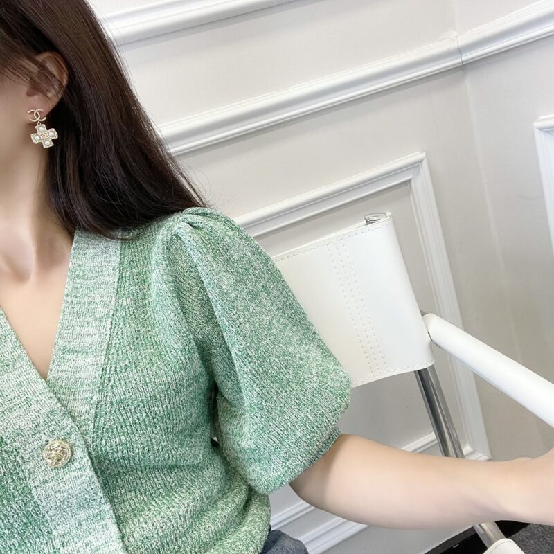 ☑️CHANEL香奈儿双c十字珍珠耳钉耳环 - Image 7