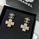 ☑️CHANEL香奈儿双c十字珍珠耳钉耳环