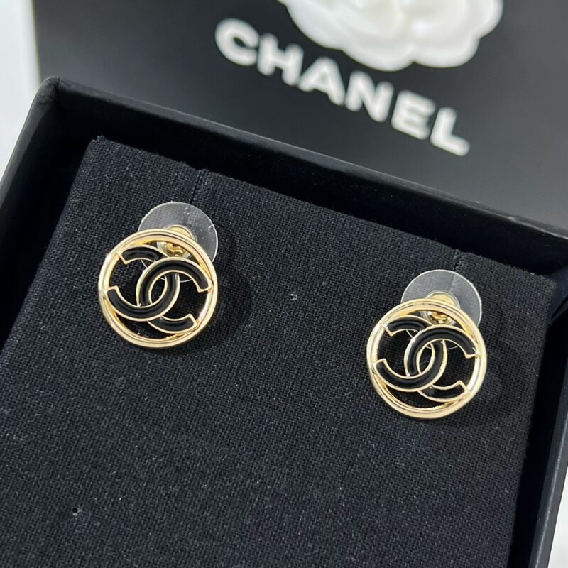☑️CHANEL香奈儿双c圆形耳钉耳环 - Image 8