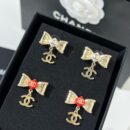 ☑️CHANEL香奈儿双c蝴蝶结耳钉耳环