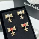 ☑️CHANEL香奈儿双c蝴蝶结耳钉耳环