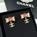 ☑️CHANEL香奈儿双c蝴蝶结耳钉耳环