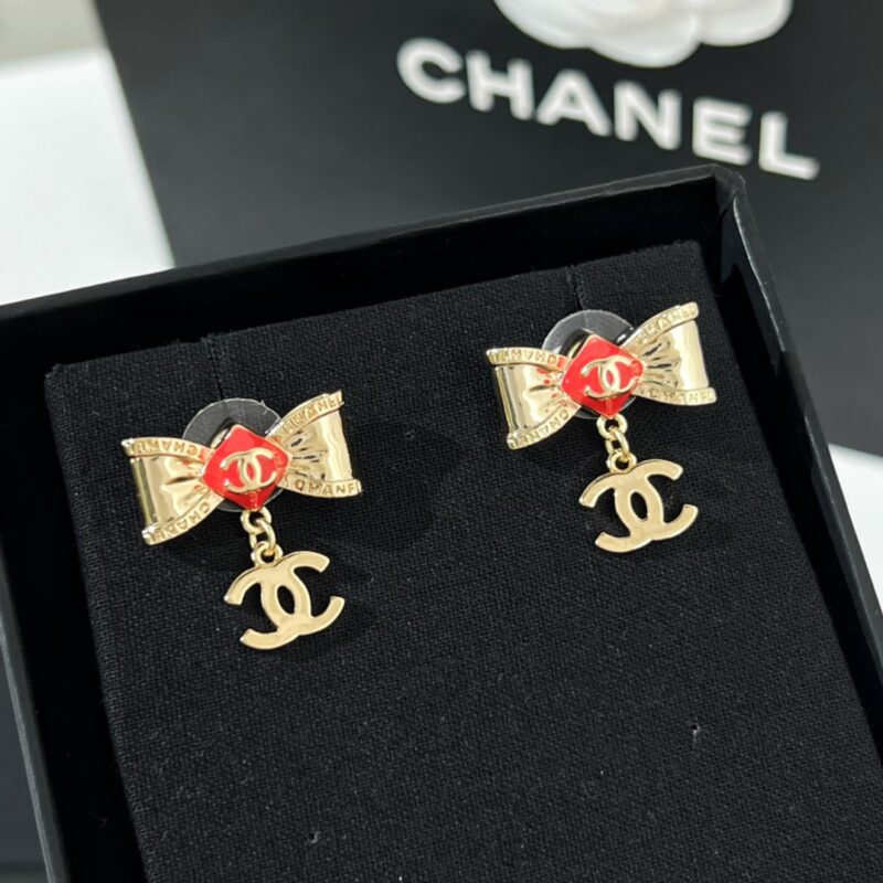 ☑️CHANEL香奈儿双c蝴蝶结耳钉耳环 - Image 10