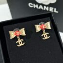 ☑️CHANEL香奈儿双c蝴蝶结耳钉耳环