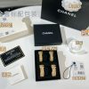 ☑️CHANEL香奈儿双c粉黑皮绳耳钉耳环
