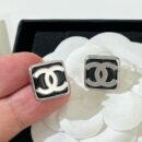 ☑️CHANEL香奈儿双c方形黑白耳钉耳环