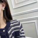 ☑️CHANEL香奈儿双c方形黑白耳钉耳环
