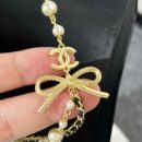 ☑️CHANEL香奈儿蝴蝶结黑皮绳珍珠项链颈链
