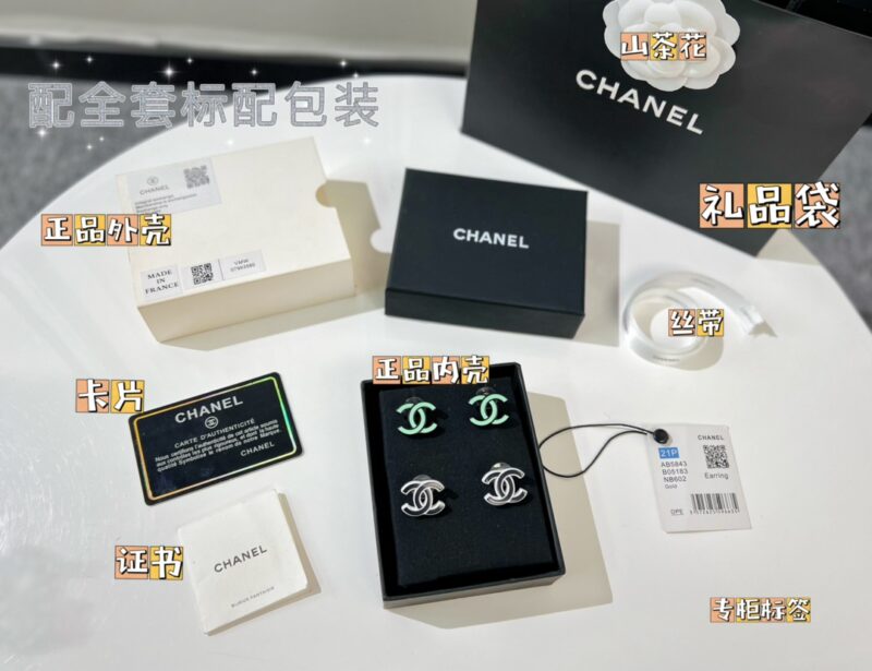 ☑️CHANEL香奈儿双c亚克力耳钉耳环 - Image 4