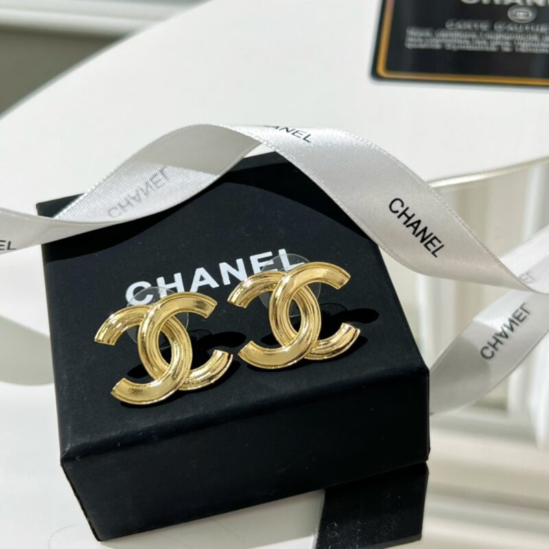 ☑️CHANEL香奈儿金色双c耳钉耳环 - Image 6