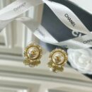 ☑️CHANEL香奈儿圆形双c珍珠耳钉耳环