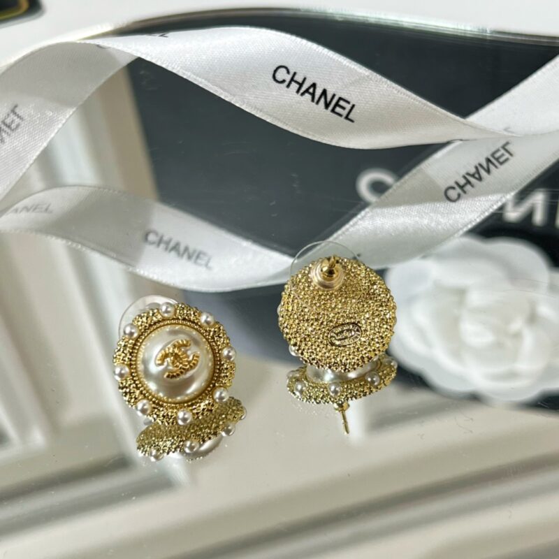 ☑️CHANEL香奈儿圆形双c珍珠耳钉耳环 - Image 9