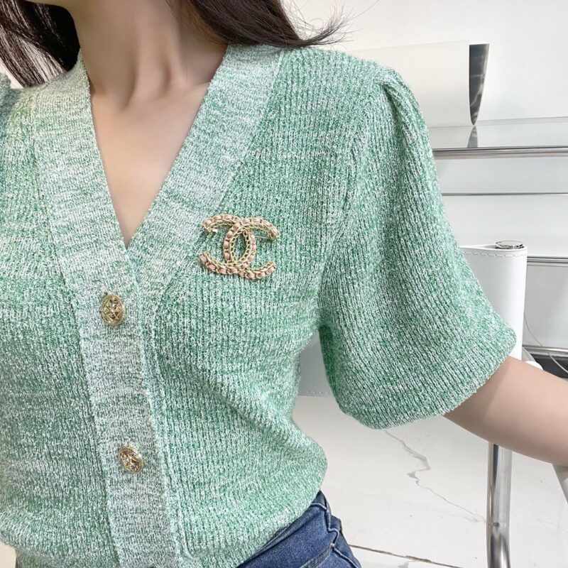 ☑️CHANEL香奈儿双c粉皮绳胸针 - Image 4