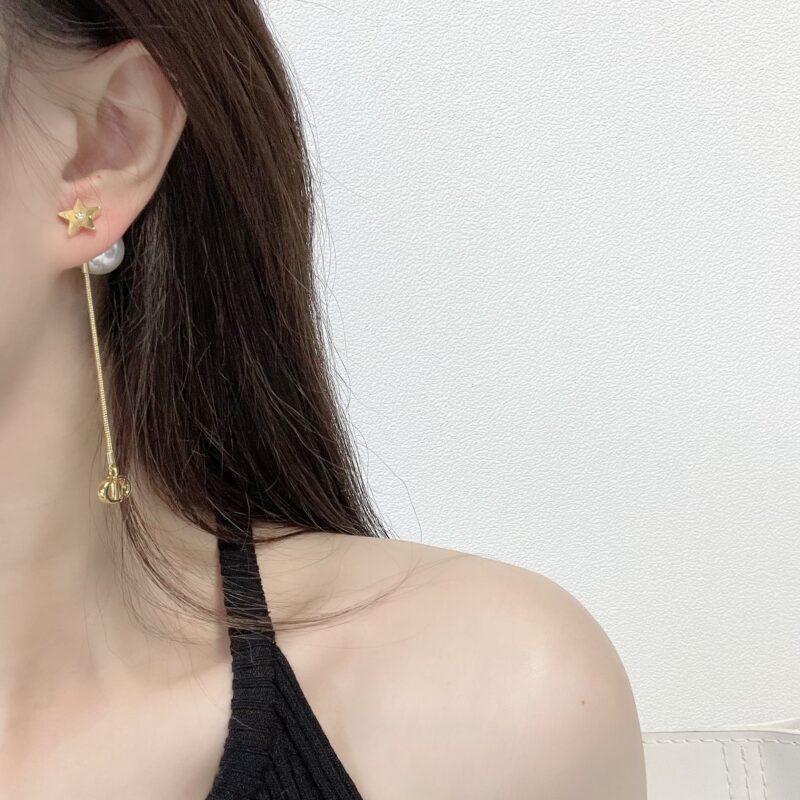 ☑️DIOR迪奥CD星星珍珠流苏耳钉耳环 - Image 8
