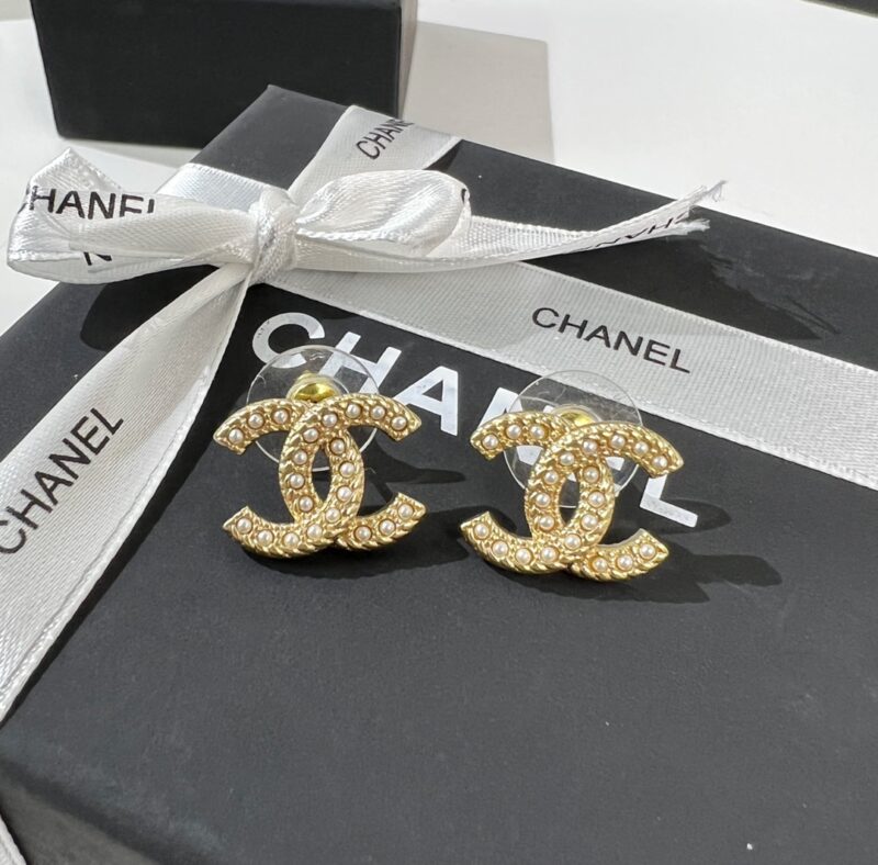 ☑️CHANEL香奈儿双c珍珠耳钉耳环 - Image 6