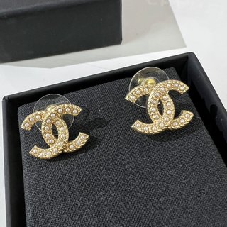 ☑️CHANEL香奈儿双c珍珠耳钉耳环