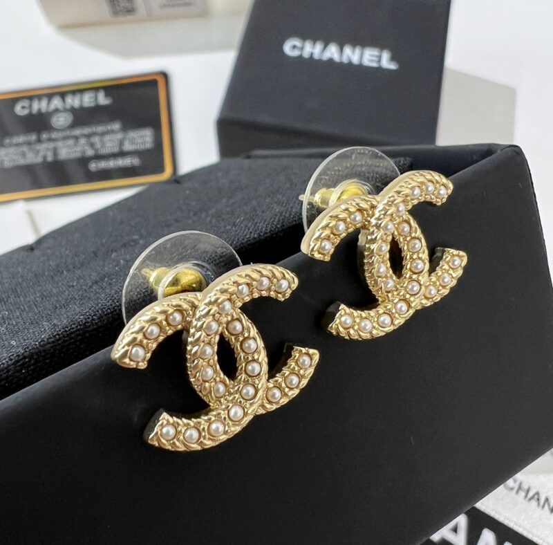 ☑️CHANEL香奈儿双c珍珠耳钉耳环 - Image 8