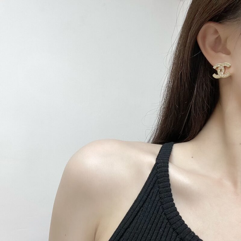 ☑️CHANEL香奈儿双c满钻耳钉耳环 - Image 6