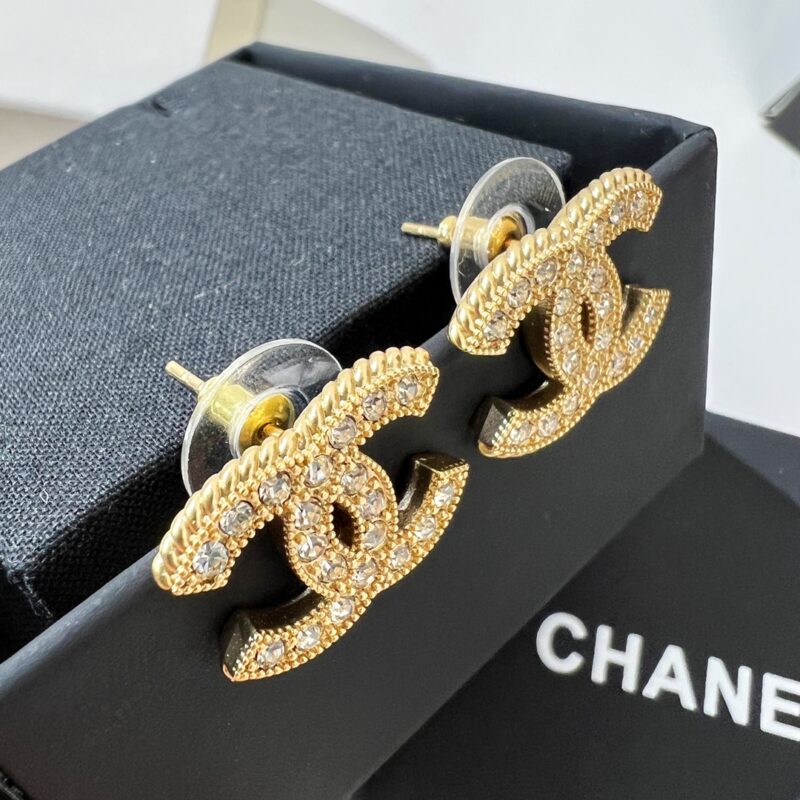 ☑️CHANEL香奈儿双c满钻耳钉耳环 - Image 10