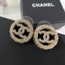 ☑️CHANEL香奈儿双c圆形满钻耳钉耳环