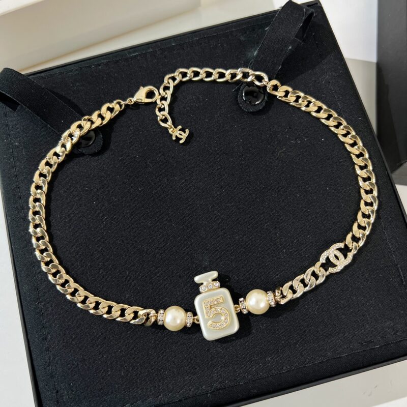 ☑️CHANEL香奈儿choker5字香水瓶珍珠项链颈链 - Image 3