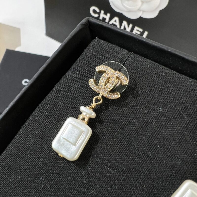 ☑️CHANEL香奈儿双c 香水瓶耳钉耳环 - Image 8