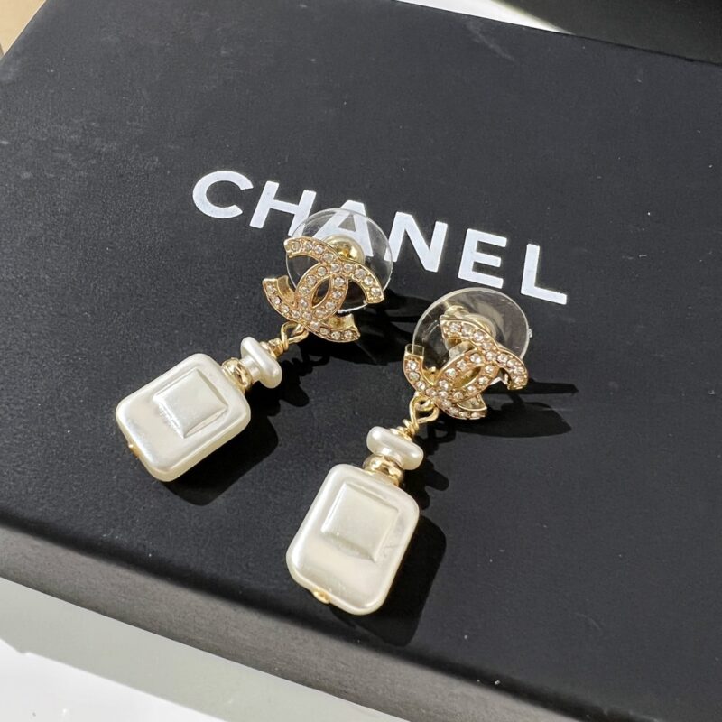 ☑️CHANEL香奈儿双c 香水瓶耳钉耳环 - Image 6