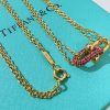 Tiffany&co 蒂芙尼粉钻满钻双链环项链