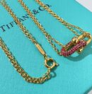 Tiffany&co 蒂芙尼粉钻满钻双链环项链