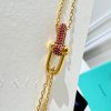 Tiffany&co 蒂芙尼粉钻满钻双链环项链
