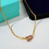 Tiffany&co 蒂芙尼粉钻满钻双链环项链
