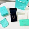 Tiffany&co 蒂芙尼粉钻满钻双链环项链