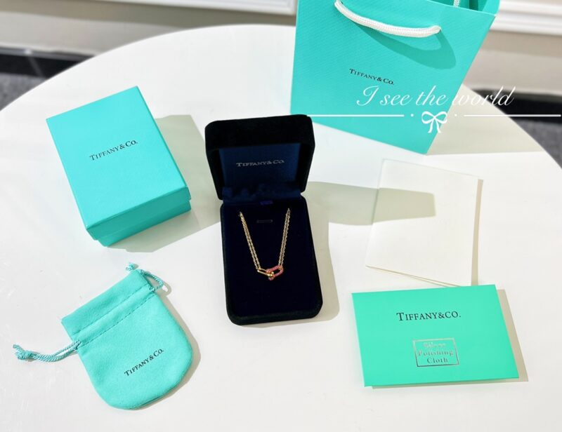 Tiffany&co 蒂芙尼粉钻满钻双链环项链 - Image 2