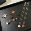 萧邦PRECIOUS LACE VAGUE 5心红玛瑙 白贝项链 耳拍 手镯